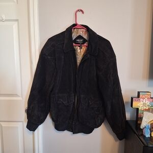 Pelle Women’s Black Vintage Suede Bomber Style Jacket